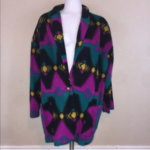 Vintage 80s Bright Southwest Soft Fuzzy Jacket